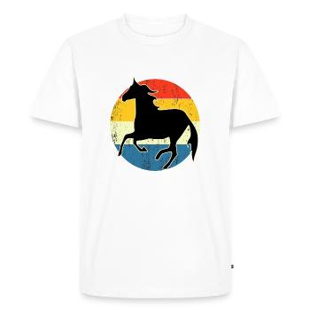 Vintage Retro Horse Sunset For Horse Lovers - Men's Premium Organic T-Shirt - white - Front - Nico (187cm)