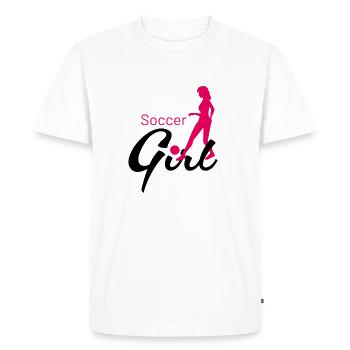 Soccer Girl Dribbling - Men's Premium Organic T-Shirt - white - Front - Nico (187cm)