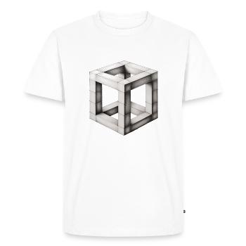Wooden cubes - Men's Premium Organic T-Shirt - white - Front - Nico (187cm)