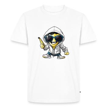 Cool banana with sunglasses - Men's Premium Organic T-Shirt - white - Front - Nico (187cm)