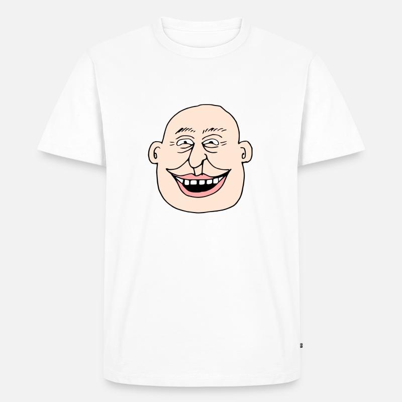 Comic Face Old Man - Männer Premium Bio T-Shirt - Weiß