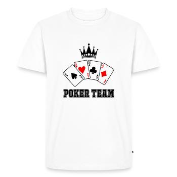 Poker Team - Men's Premium Organic T-Shirt - white - Front - Nico (187cm)