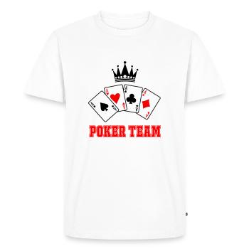 Poker Team - Men's Premium Organic T-Shirt - white - Front - Nico (187cm)