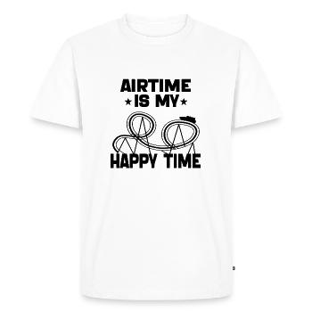 Airtime is My Happy Time Funny Roller Coaster - Men's Premium Organic T-Shirt - white - Front - Nico (187cm)