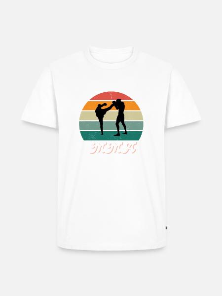 Retro-Kampfgeist - Männer Premium Bio T-Shirt - Weiß