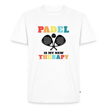 Padel is Therapy - Men's Premium Organic T-Shirt - white - Front - Nico (187cm)
