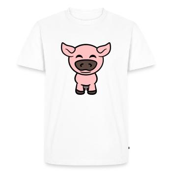 Petit Cochon Mignon Cochon Animal Amour - T-shirt Premium bio Homme - blanc - Devant - Nico (187cm)