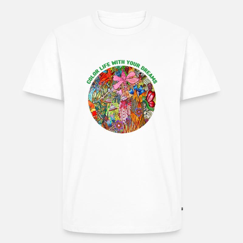 Farblebensdauer - Männer Premium Bio T-Shirt - Weiß