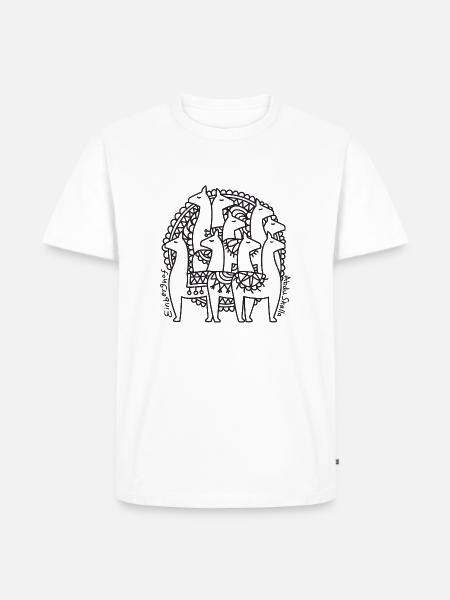 Alpaka Design vom Einberghof - Männer Premium Bio T-Shirt - Weiß