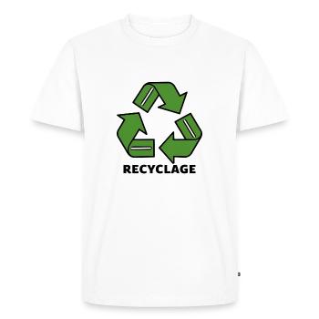 Recyclage - T-shirt Premium bio Homme - blanc - Devant - Nico (187cm)