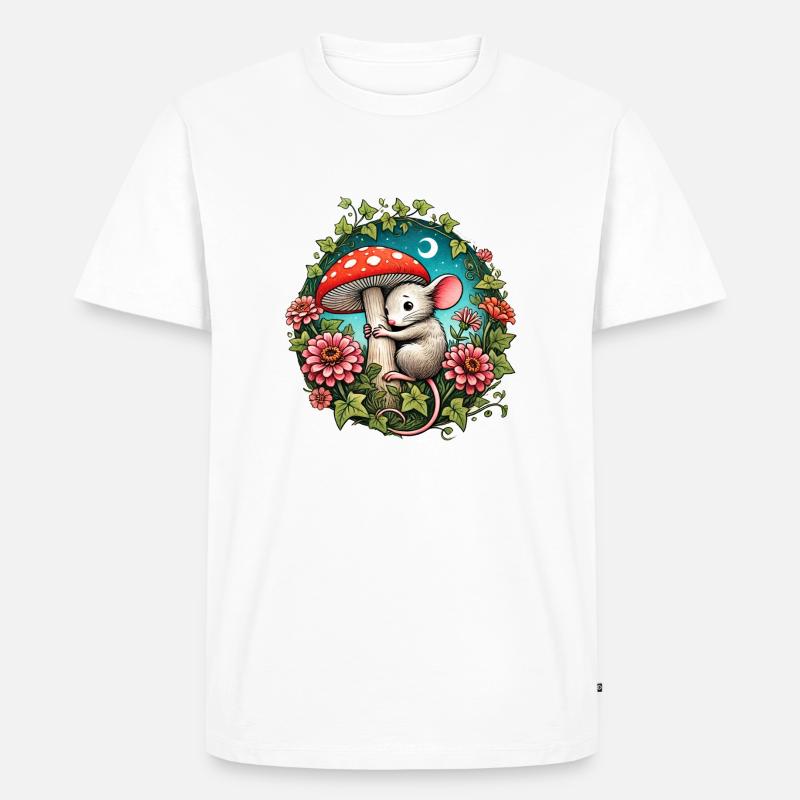 Maus - Männer Premium Bio T-Shirt - Weiß