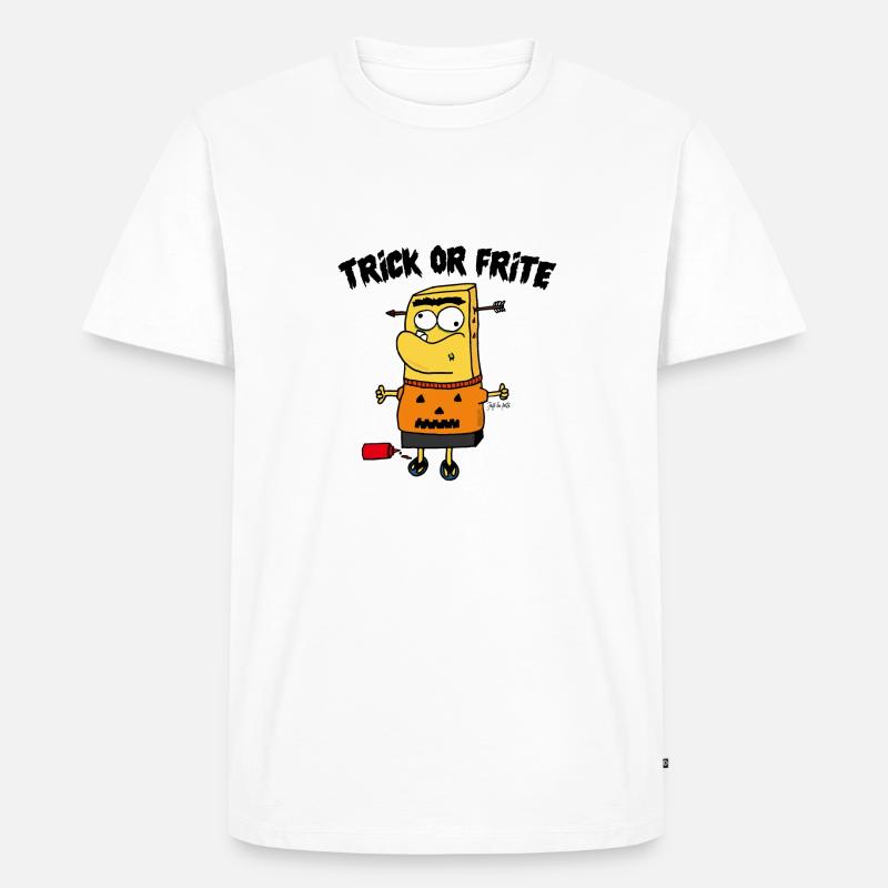 Trick oder frittiert! - Männer Premium Bio T-Shirt - Weiß