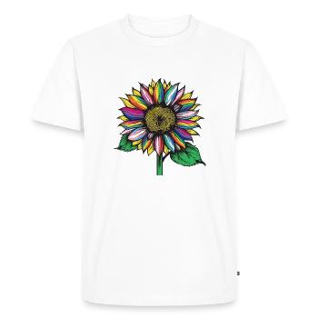 lgbtq gay lesbienne pride mois tournesol arc-en-ciel - T-shirt Premium bio Homme - blanc - Devant - Nico (187cm)
