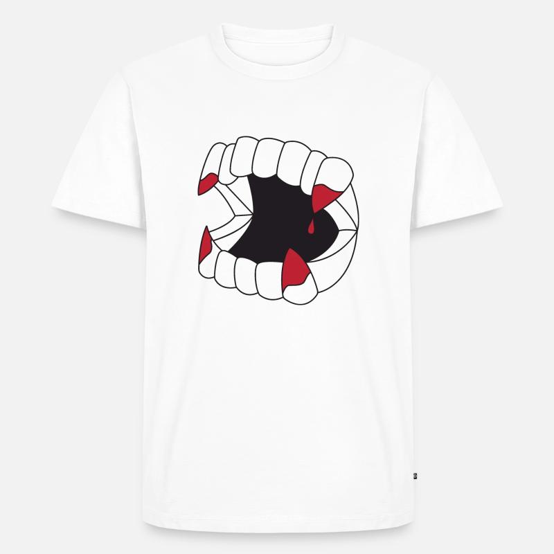 Vampir Zähne - Männer Premium Bio T-Shirt - Weiß
