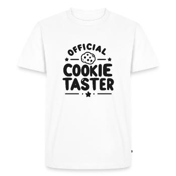 Dégustation officielle de biscuits - T-shirt Premium bio Homme - blanc - Devant - Nico (187cm)