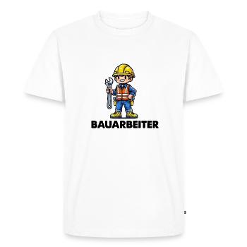 construction worker - Men's Premium Organic T-Shirt - white - Front - Nico (187cm)