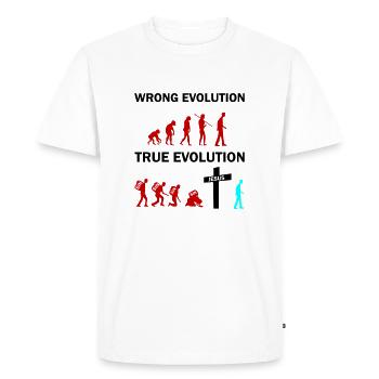 Jésus de la véritable évolution - T-shirt Premium bio Homme - blanc - Devant - Nico (187cm)