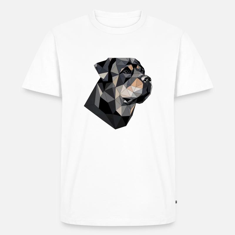 Geometrisches Design eines Rottweilers. - Männer Premium Bio T-Shirt - Weiß
