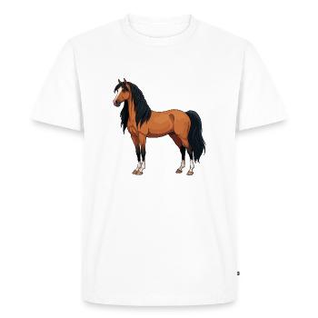 Le cheval de Méren réel - T-shirt Premium bio Homme - blanc - Devant - Nico (187cm)