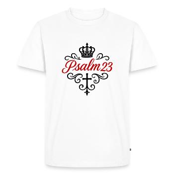 Pslam 23 Verset biblique - T-shirt Premium bio Homme - blanc - Devant - Nico (187cm)