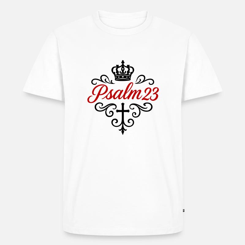 Pslam 23 Bibelvers - Männer Premium Bio T-Shirt - Weiß