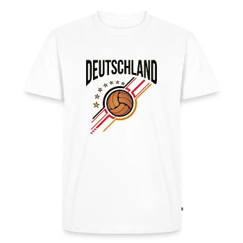 Football rétro | Rayures du drapeau de l’Allemagne - T-shirt Premium bio Homme - blanc - Devant - Nico (187cm)