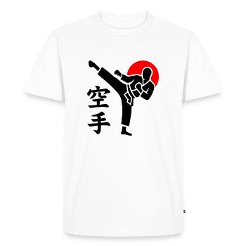 Karaté Yokogeri - T-shirt Premium bio Homme - blanc - Devant - Nico (187cm)