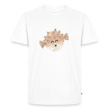 Aquarelle de poisson sphérique - T-shirt Premium bio Homme - blanc - Devant - Nico (187cm)
