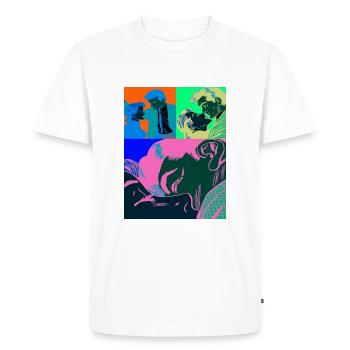 Negative three-step kiss - Men's Premium Organic T-Shirt - white - Front - Nico (187cm)
