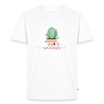 Namaste, cactus, personnalisable - T-shirt Premium bio Homme - blanc - Devant - Nico (187cm)