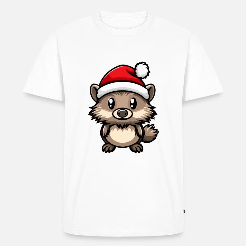 Noël hérisson - T-shirt Premium bio Homme - blanc