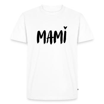 Maman. Maman. Maman. Mère. Mutterag. Tout le meilleur ! - T-shirt Premium bio Homme - blanc - Devant - Nico (187cm)