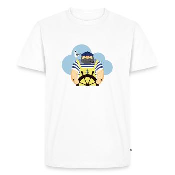 marin le père - T-shirt Premium bio Homme - blanc - Devant - Nico (187cm)