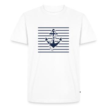 marinière et son ancre - T-shirt Premium bio Homme - blanc - Devant - Nico (187cm)