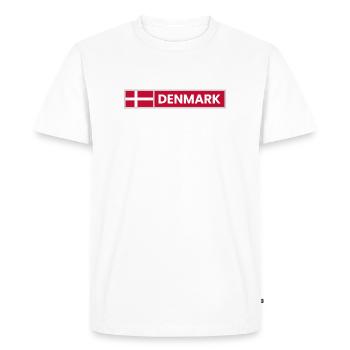 Denmark National Flag - Men's Premium Organic T-Shirt - white - Front - Nico (187cm)