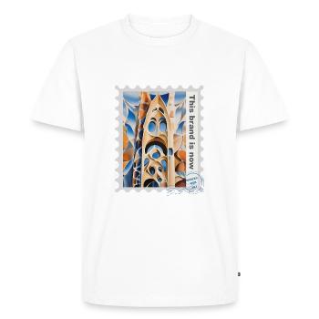 Airbrush illustration „Architecture 04“ EN - Men's Premium Organic T-Shirt - white - Front - Nico (187cm)