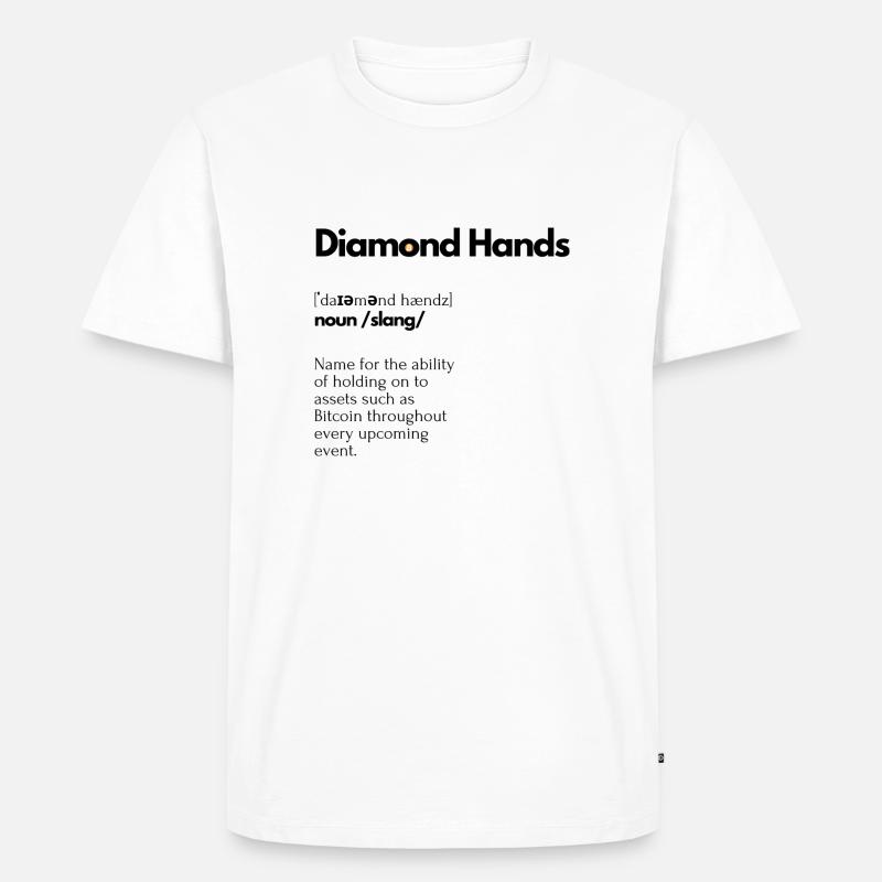 Diamond Hands btc dictionary look - Männer Premium Bio T-Shirt - Weiß