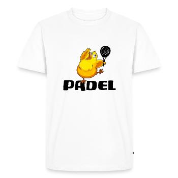 Padel padel tennis « padel-poussin » - T-shirt Premium bio Homme - blanc - Devant - Nico (187cm)