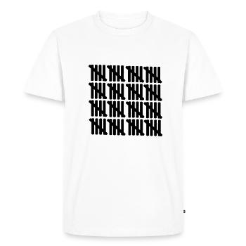 80 – birthday - Men's Premium Organic T-Shirt - white - Front - Nico (187cm)