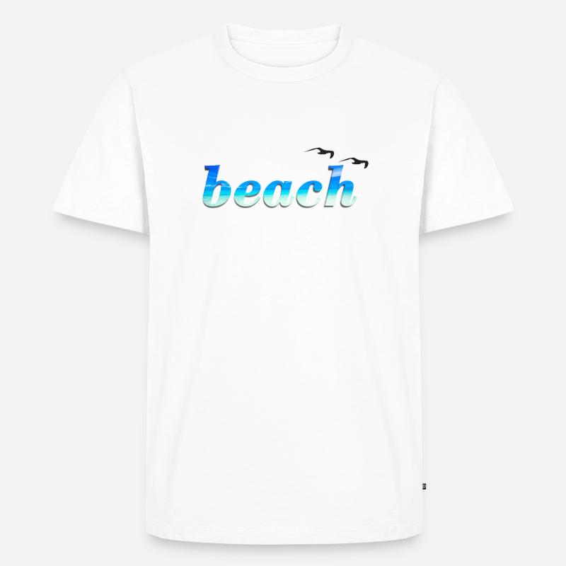Beach 3D - Männer Premium Bio T-Shirt - Weiß