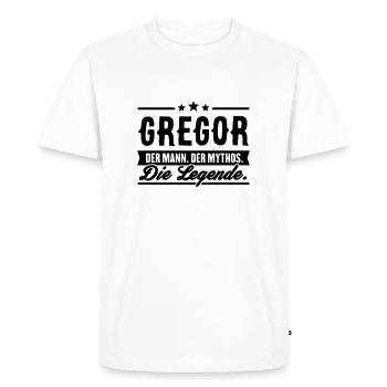 Man Myth Legend Gregor - Men's Premium Organic T-Shirt - white - Front - Nico (187cm)
