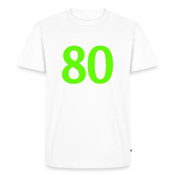 Number 80 - Men's Premium Organic T-Shirt - white - Front - Nico (187cm)