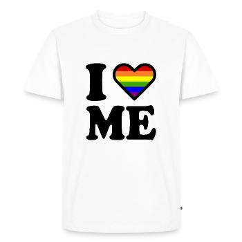 I love me - Männer Premium Bio T-Shirt - Weiß - Vorne - Nico (187cm)