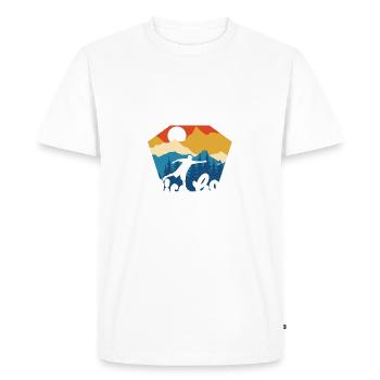 Born to Play Disc Golf Ultimate Frisbee - Men's Premium Organic T-Shirt - white - Front - Nico (187cm)