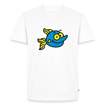 funny fish - Men's Premium Organic T-Shirt - white - Front - Nico (187cm)
