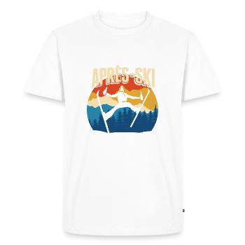 Apres Ski - Cadeau de devis pour les skieurs de sports d’hiver - T-shirt Premium bio Homme - blanc - Devant - Nico (187cm)