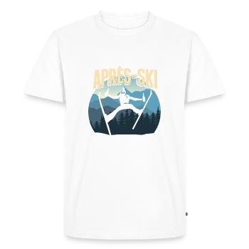 Apres Ski - Cadeau de devis pour les skieurs de sports d’hiver - T-shirt Premium bio Homme - blanc - Devant - Nico (187cm)