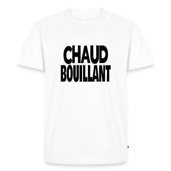 chaud bouillant - T-shirt Premium bio Homme - blanc - Devant - Nico (187cm)
