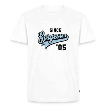 Superbe DEPUIS 2005 - Anniversaire - T-shirt Premium bio Homme - blanc - Devant - Nico (187cm)
