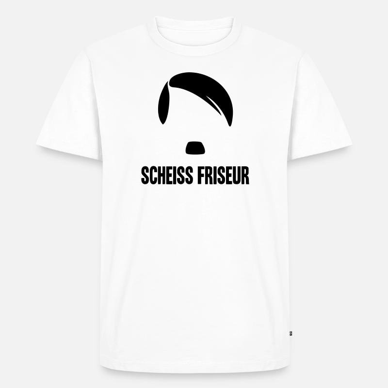 FCK NZS SCHEISS FRISEUR - Männer Premium Bio T-Shirt - Weiß
